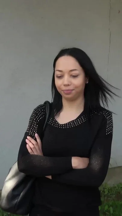 Sad brunette celebrating life and fuck stranger in driving car