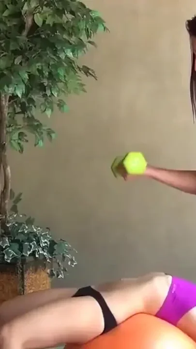 Lesbian playing after fitness