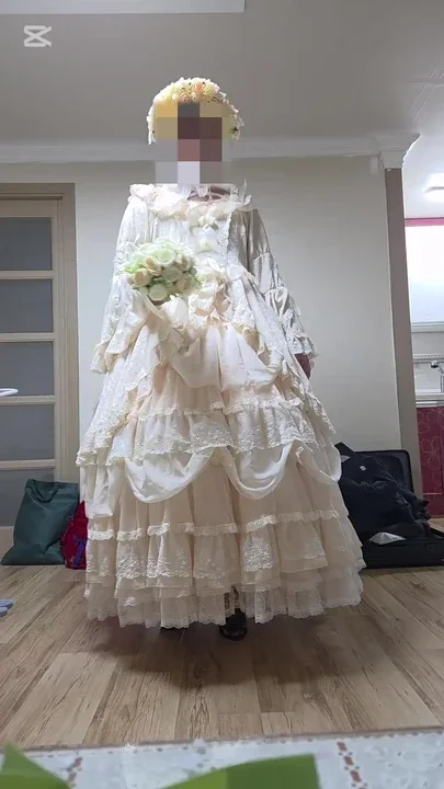 Crossdresser dancing in a dress