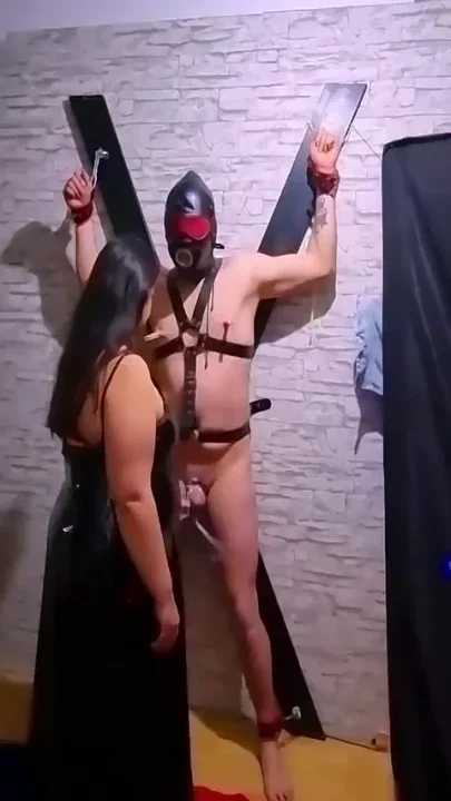 Slave Is Completely at the Mercy of St Andrew's Cross Part 2-3