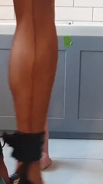 Big dildo in the bathroom