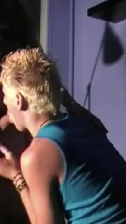 Blonde twink fucked by young ebony twink