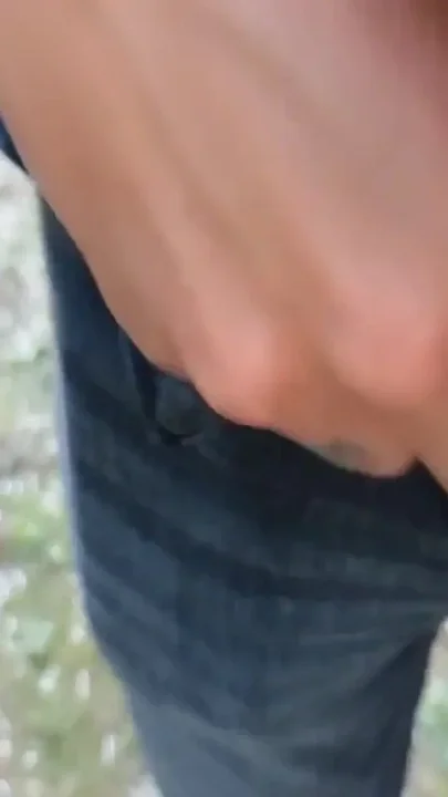 Pis - 3 Times Pissing with Uncut Cock Outdoors - Cock and Balls Out of Jeans