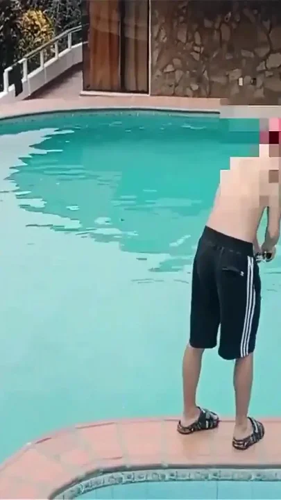 Pool Day Public Sex and Creampie My Stepbrother's Big Cock Destroys My Pussy in the Pool