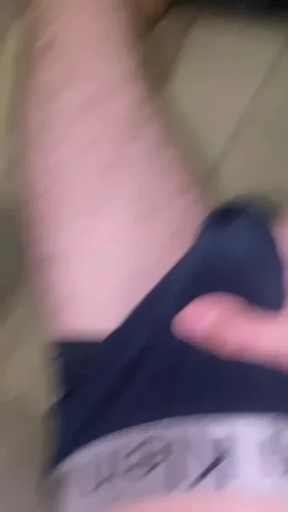 jerks off her dick through her panties and floods them with hot cum