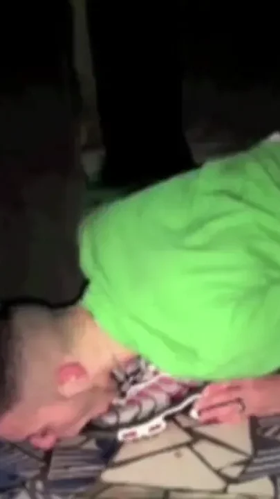 Slut french fucked by sneaers of a sclaly boy