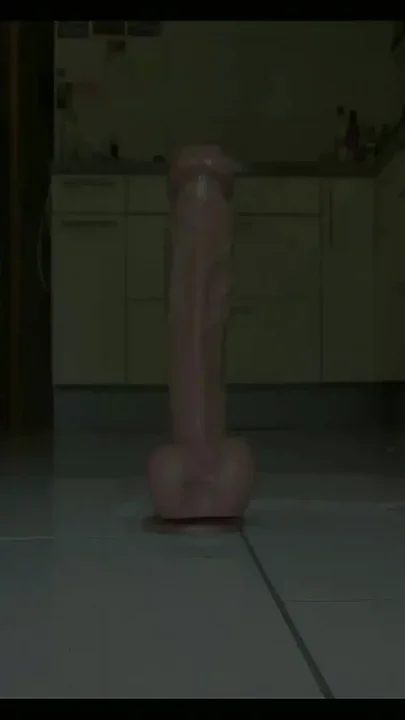 Red Stockings White Heels and a Big Dildo