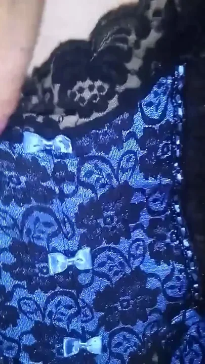 Anal plug and cum in cum in blue lingerie