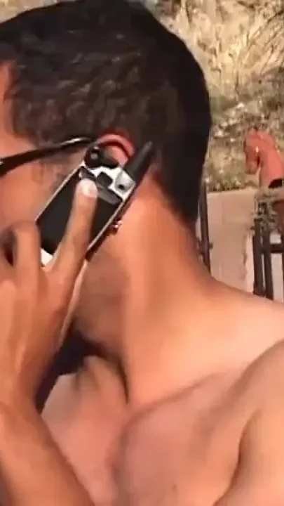 Double penetrated ass fucking threesome in the garden