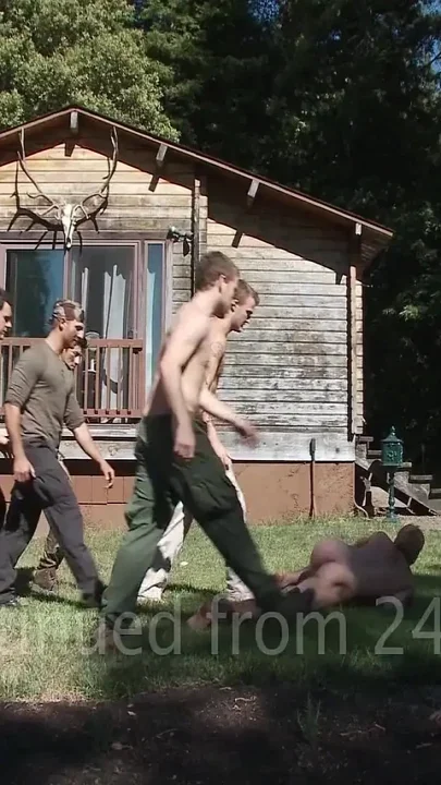 Logan Stevens Big Cock Stud Humiliated & Gang Fucked at Campground