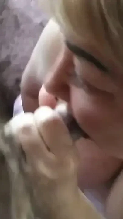 Homemade blowjob from step mother-in-law with cum in her mouth 2