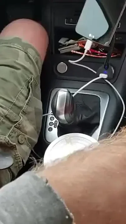 Bear Jerks and Cums in Moving Car