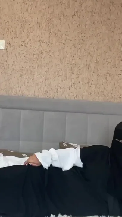 Arab Wife Caressing Pussy in Transparent Pantyhose