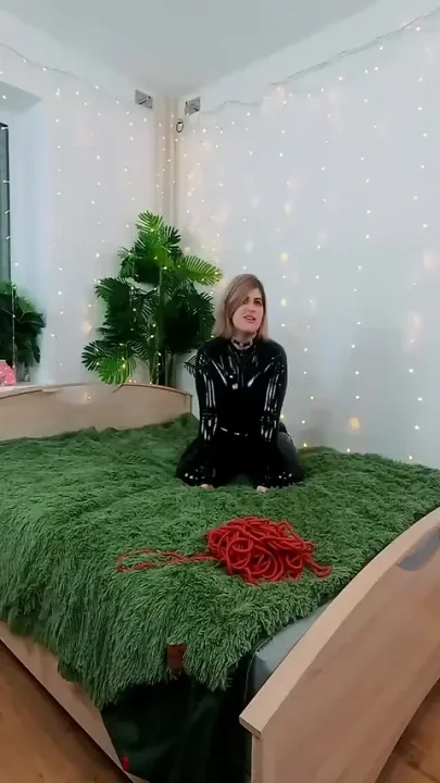 Backstage Video of Lesbian Fetish Fun Pvc Clothes Light Femdom Tickling with