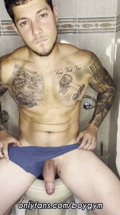 My BIG COCK cums In The Toilet