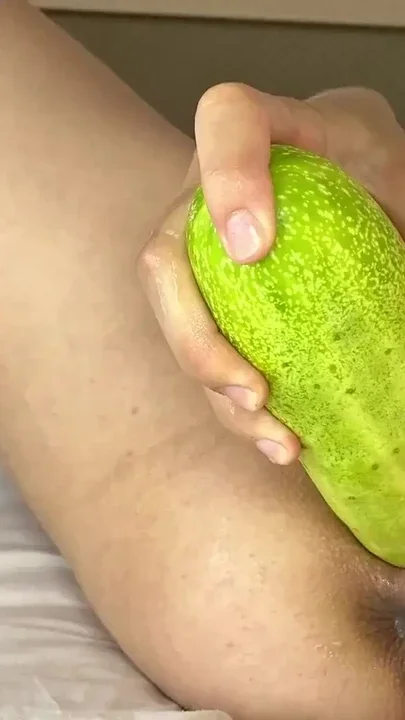 Huge Cucumber in the Pussy for New Sensations Clip 1
