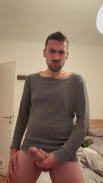 Hot Daddy Jerks off and Busts a Thick Load Clip 1