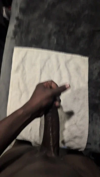 Huge BBC Strokes and Cums on a Towel