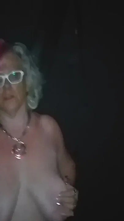 Big Titty Granny Shows Her Wet Holes Behind Bars