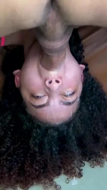 Petite Latina Teen Cutie THROATED DEEP POV Upside Down By MONSTER COCK Clip 1