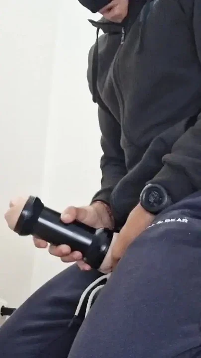 Risky Fleshlight Fuck at Friend's House - Big Hard Cock and Anal Play - Risky