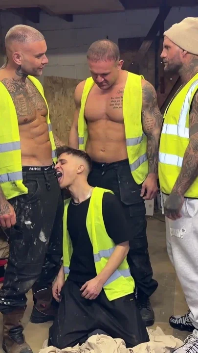 Chav Twink Vs 3 Big Cocks & Covered in 3 Huge Loads