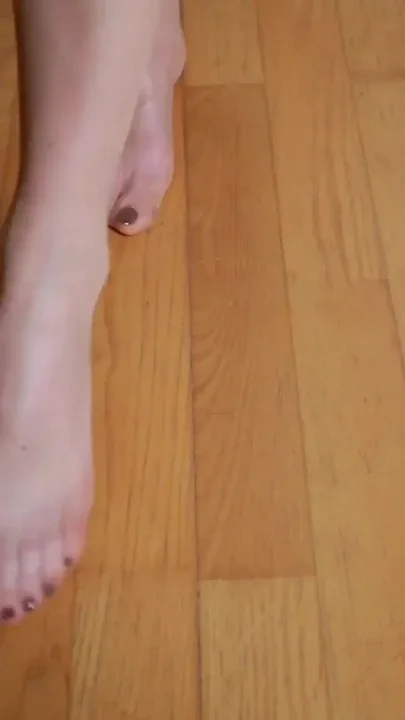 Sheer Nylon Feet Gliding on Wooden Floor - Slow Asmr Sliding Sounds