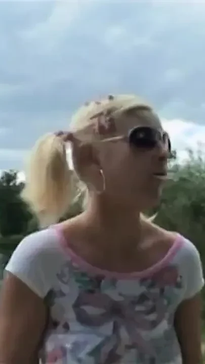 Nasty blonde teen gets off at the sight of an old couple fucking