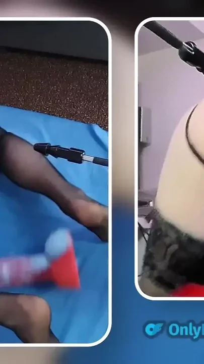 Big dildo anal Masturbation on the fucking machine Clip 2