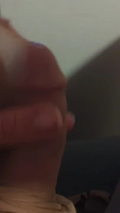 Stroking My Hard Cock with My Pantyhose Covered Fake Cock