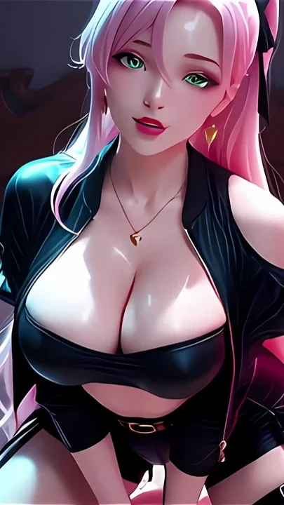 Anime Hentai Uncensored Pink-haired Chick Sucks Your Cock by a Glory Hole Fuck