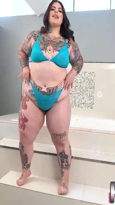 Tatted Big Booty BBW Takes on Big White Cock