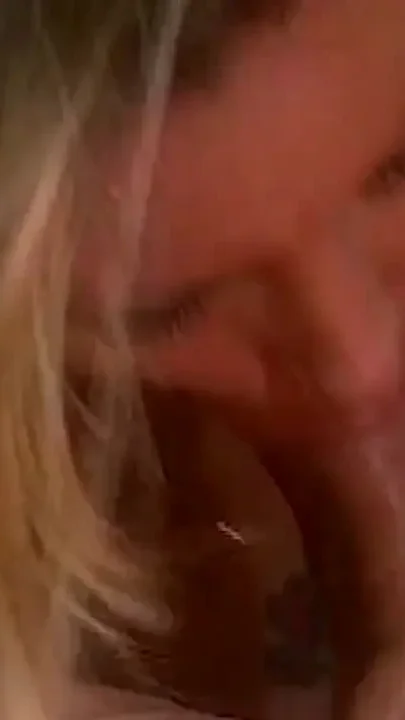 Blonde Babe Drooling on Throbbing Cock Outdoors
