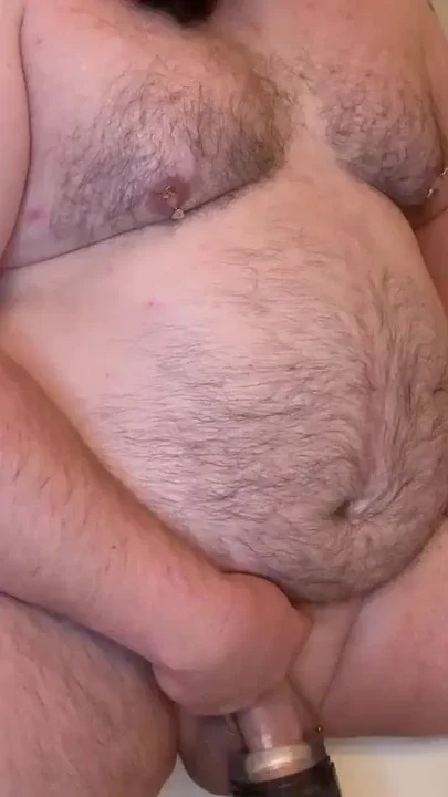 Chubbyfreak37 chubby hairy guy masturbates with sex toy in bathtub – intense