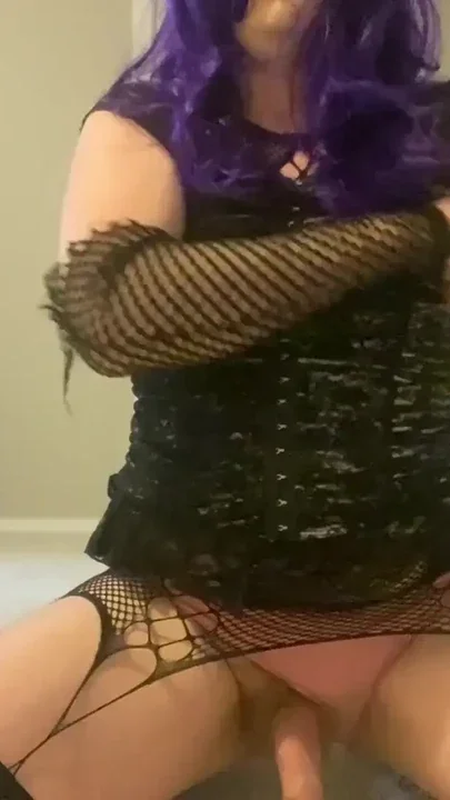 Goth sissy swallows entire load Clip 1