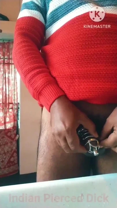 72 hours chastity cage locked with deep sounding tube and pissing with tube Clip 1