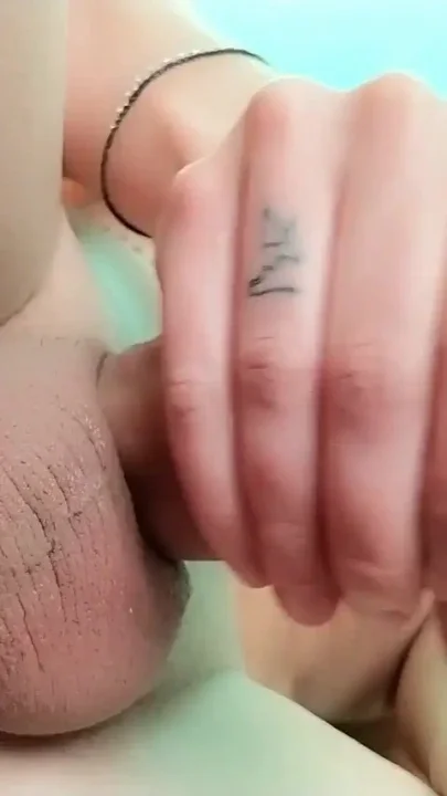 Pulling Foreskin Back and Forth and Cumshot - Version with All Cock and Balls Visible