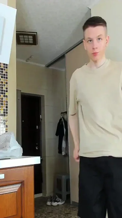 Skinny Twink Evgeny Jerks off Big Dick Before Studying