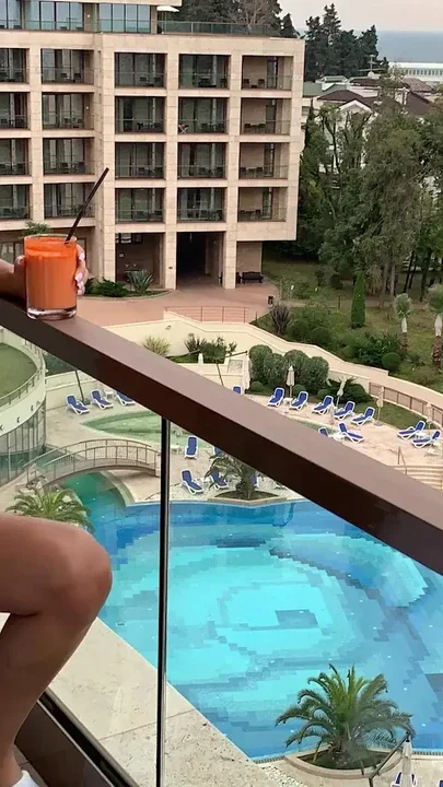 Monika Fox Naked Having Breakfast On Hotel Balcony Clip 1
