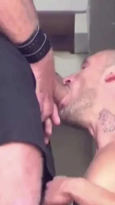 Snekaer and leather submission by bear