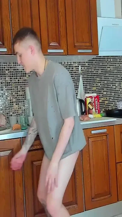While I'm Doing the Dishes My Friend Is Playing with My 23 Cm Cock