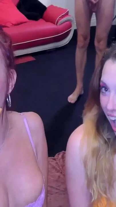 Slutty trio enjoy sucking cock and a face full of spunk