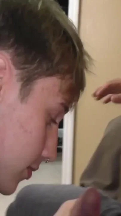 Smooth twink endures humiliating spitroast for breaking halfway house rules