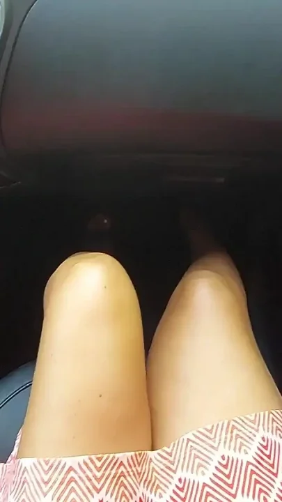 Stepmom Wears High Heels and Teases Her Stepson in the Car on the Way to Work in