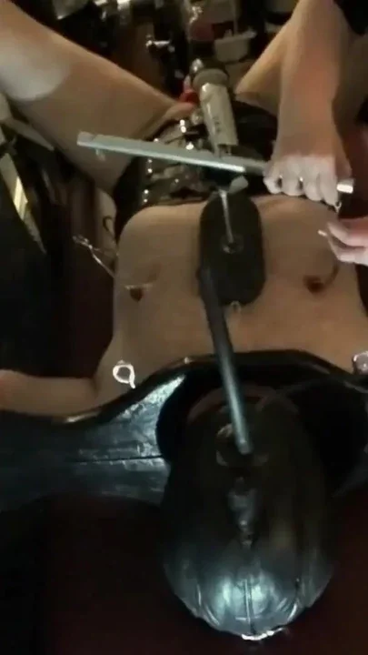 Male slave machine fucked sounded and milked in the head stock Unscripted