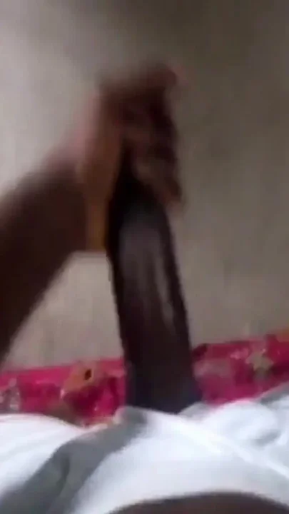Stroking my hard big black cock