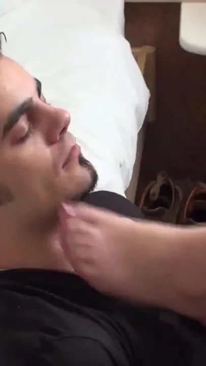 Feet smelling by the music