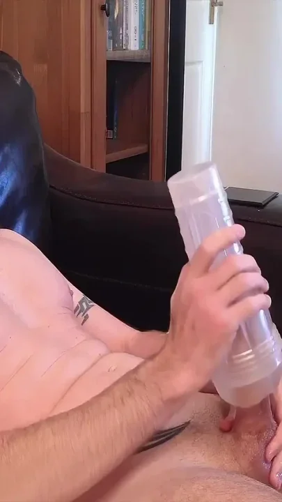 Edging My Big Cock in a Fleshlight Pulling Out for Massive Cum Ropes All Over My Stomach