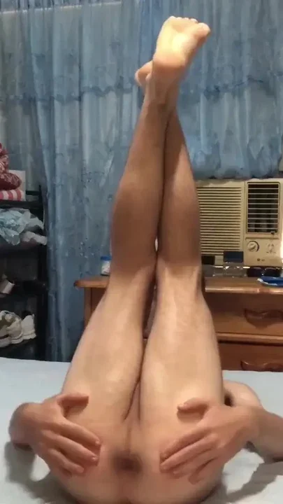 Flexible sexy Latino twink CubaBoy shows off his twink ass before a messy facial Clip 1