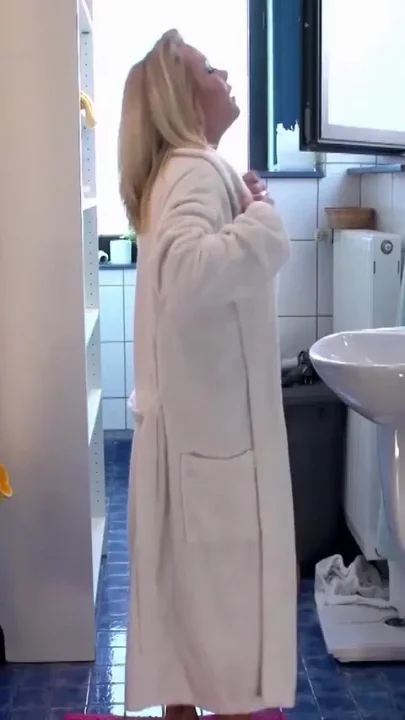 Big blond German girl with big tits bathroom sex